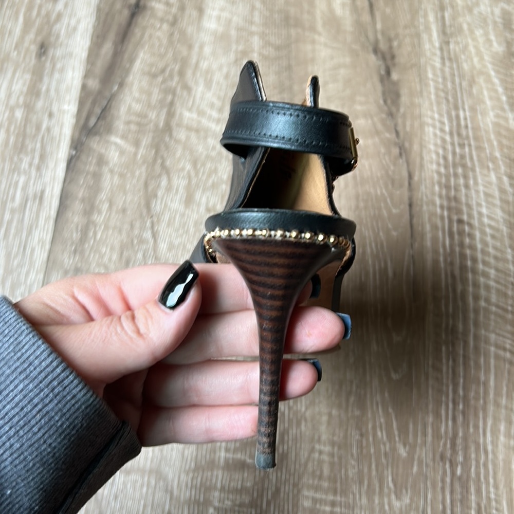 FINAL REDUCTION Coach Peep-toe Leather Heels Accented with Studs - Picture 7 of 10